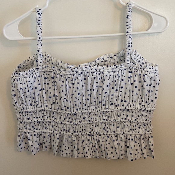 ❗️CLOSET CLOSING❗️NWT J. CREW Cinched-waist poplin tank top blouse polka dot S - Picture 8 of 10